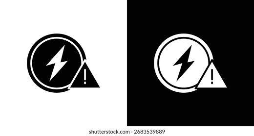 Electric Problem icon vector graphics. Flat solid black vector set
