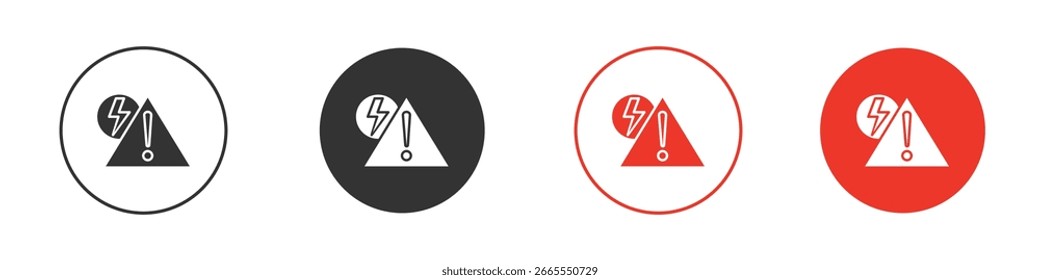 Iconos de problema eléctrico. Estilo de diseño plano. Símbolos de Vector de Diseño gráfico. 