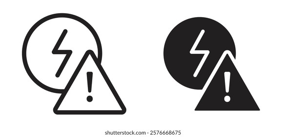Electric Problem icons in outline and stroke versions