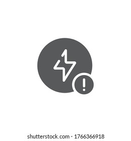 Electric problem vector icon symbol isolated on white background
