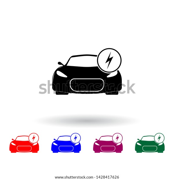 electric problems of the car multi color\
icon. Elements of cars service and repair parts set. Simple icon\
for websites, web design, mobile app, info\
graphics