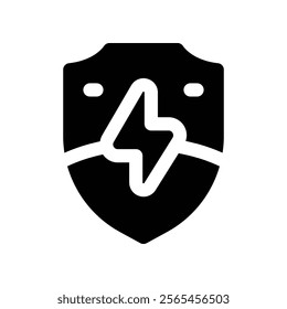 electric protect icon. vector glyph icon for your website, mobile, presentation, and logo design.