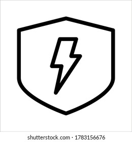 Electric protect shield icon on white background