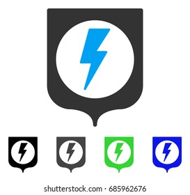 Electric Protection flat vector pictogram. Colored electric protection gray, black, blue, green icon variants. Flat icon style for graphic design.
