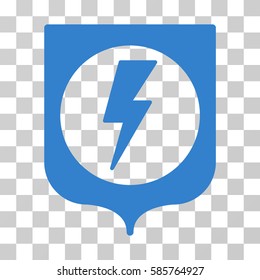 Electric Protection vector icon. Illustration style is flat iconic cobalt symbol on a transparent background.