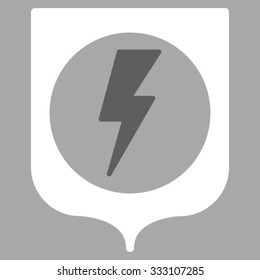 Electric Protection vector icon. Style is bicolor flat symbol, dark gray and white colors, rounded angles, silver background.