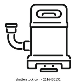 Vector de contorno del icono de la bomba eléctrica. Válvula del motor. Máquinas eléctricas