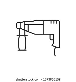 Electric puncher tool color line icon. Pictogram for web page, mobile app, promo. UI UX GUI design element. Editable stroke.