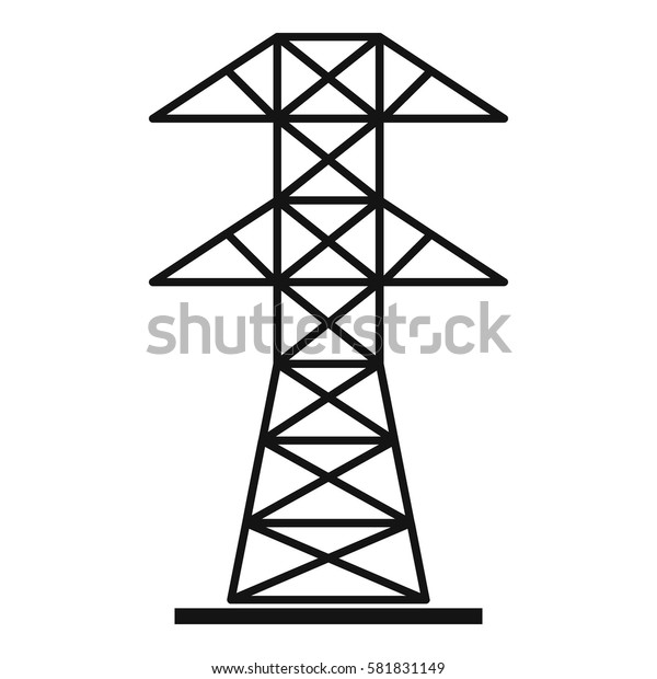 Electric Pylon Icon Simple Illustration Electric Stock Vector (Royalty ...