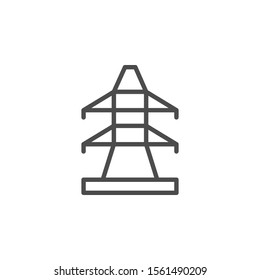 Electric pylon line outline icon