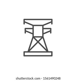 Electric pylon line outline icon