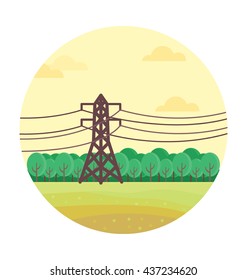 Electric Pylon Vector Icon