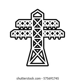 electric pylons power energy thin line vector illustration eps 10