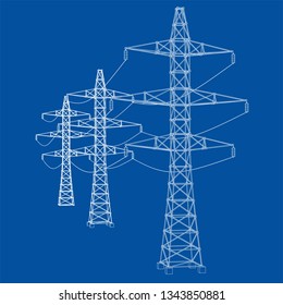 Electric Pylons Electric Towers Concept Vector Vector De Stock Libre