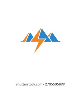 Conceito de design de logotipo de pirâmide elétrica.