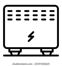 Vector de contorno del icono del radiador eléctrico. Convector del calentador. Pared de calor