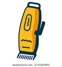 Electric razor hairdressing tool flat color vector illustration template design