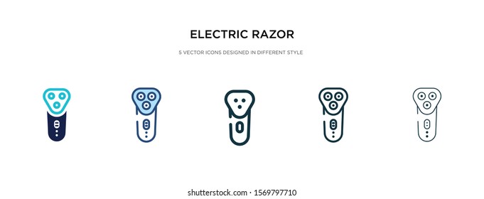 electric razor icon in different style vector illustration. two colored and black electric razor vector icons designed in filled, outline, line and stroke style can be used for web, mobile, ui