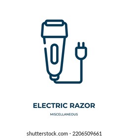 Electric Razor Icon. Linear Vector Illustration From Miscellaneous Collection. Outline Electric Razor Icon Vector. Thin Line Symbol For Use On Web And Mobile Apps, Logo, Print Media.