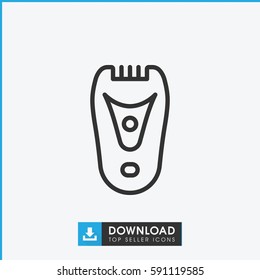 electric razor icon. Simple outline electric razor vector icon. On white background.