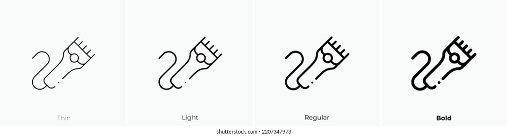 electric razor icon. Thin, Light Regular And Bold style design isolated on white background