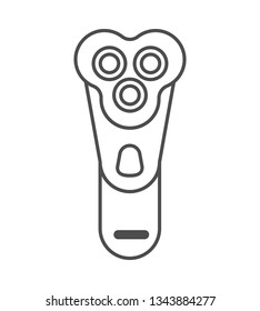 electric razor icon. vector outline illustration on white background.