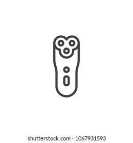 Electric razor outline icon. linear style sign for mobile concept and web design. Shaving machine simple line vector icon. Symbol, logo illustration. Pixel perfect vector graphics