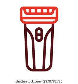 Electric Razor Vector Thick Line Two Color Icons For Personal And Commercial Use.
