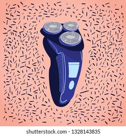 Electric razors or shaver with Mustache - vector illustration
