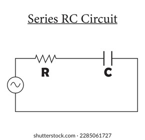 Electric RC circuit isolated on white background. Vector illustration.