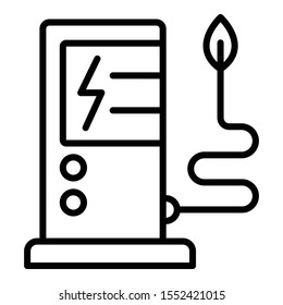 Electric refueling icon. Outline electric refueling vector icon for web design isolated on white background