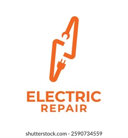 electric repair flat minimalist logo design