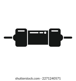 Electric resistor icon simple vector. Capacitor chip. Central component