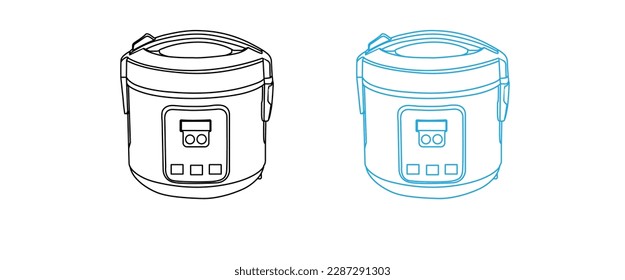 electric rice cooker flat design vector illustration.a vector rice cooker perfect for design project.electric rice cooker flat design vector illustration.Electric Pot Sign Emoji Icon Illustration. 