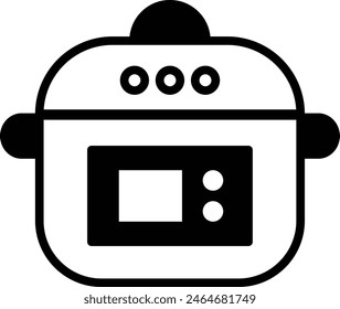 A electric rice cooker icon illustration in line style