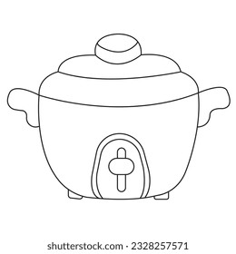 Diseño vectorial de la ilustración de la Cocina de Arroz Eléctrica sobre fondo blanco