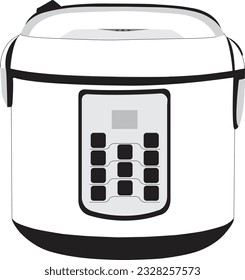 Electric Rice Cooker illustration vector design on White Background