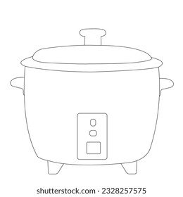 Elektrischer Reis-Cooker, Vektordesign auf weißem Hintergrund