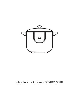 Electric rice cooker line icon vector isolated