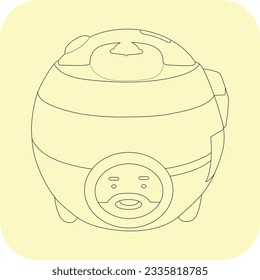 Cocina de arroz eléctrica, vector, eps10
