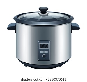 Electric rice cooker vector isolated illustration 