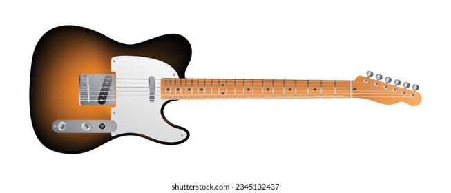 Electric rock guitar. Vector realistic illustration.