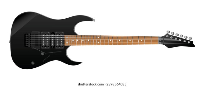 Guitarra de rock eléctrico. Ilustración vectorial realista.