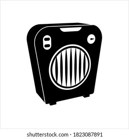 Elektrischer Raumheizgerät, elektrischer Strom in Wärmewandler, Vektorgrafik-Illustration