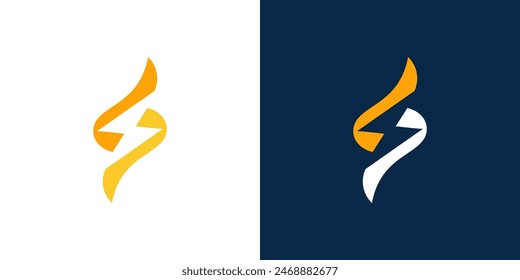 Electric S letter logo vector volt bolt icon thunder symbol
