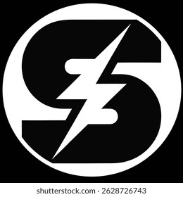 Electric S Logo with black and white design