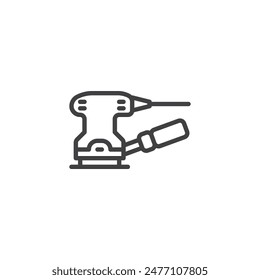 Electric Sander line icon. linear style sign for mobile concept and web design. Sander tool outline vector icon. Symbol, logo illustration. Vector graphics