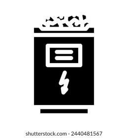 electric sauna glyph icon vector. electric sauna sign. isolated symbol illustration