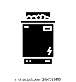 electric sauna glyph icon vector. electric sauna sign. isolated symbol illustration