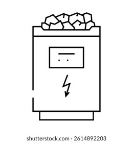 electric sauna line icon vector. electric sauna sign. isolated contour symbol black illustration